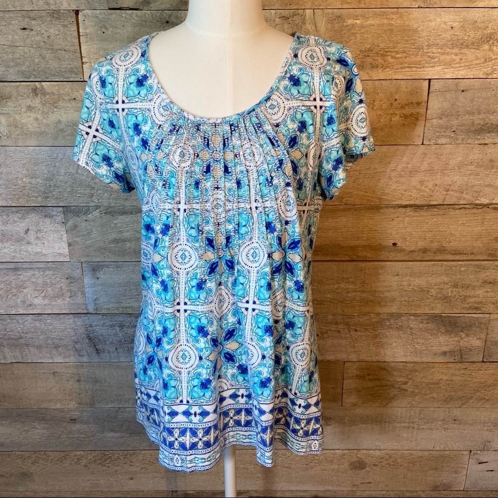 Charter club‎ embellished  blouse in size medium